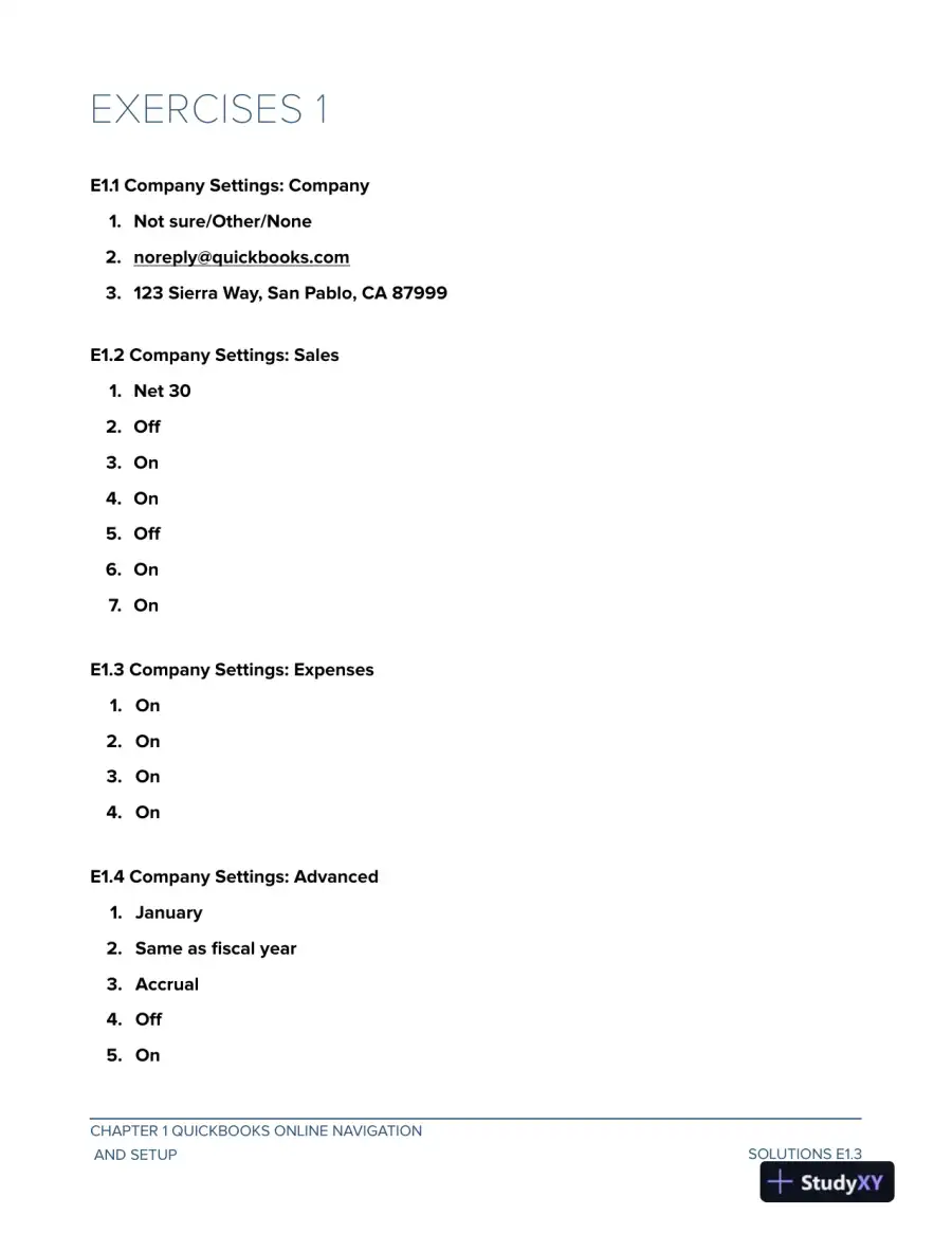 Solution Manual For Computer Accounting with QuickBooks Online, 2nd Edition, page 4