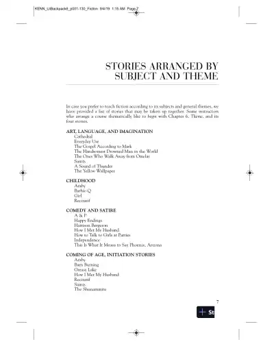 Backpack Literature: An Introduction to Fiction, Poetry, Drama, and Writing, 6th Edition Solution Manual - Page 11 preview image