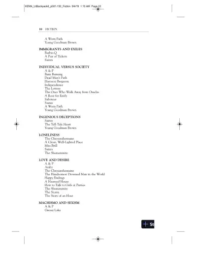 Backpack Literature: An Introduction to Fiction, Poetry, Drama, and Writing, 6th Edition Solution Manual - Page 14 preview image