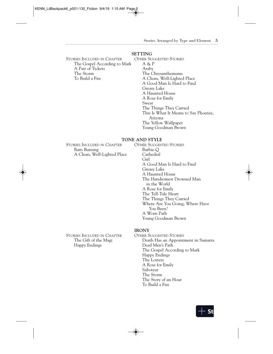 Backpack Literature: An Introduction to Fiction, Poetry, Drama, and Writing, 6th Edition Solution Manual, page 9