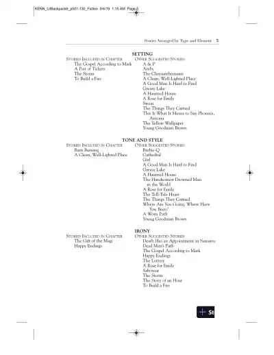 Backpack Literature: An Introduction to Fiction, Poetry, Drama, and Writing, 6th Edition Solution Manual - Page 9 preview image