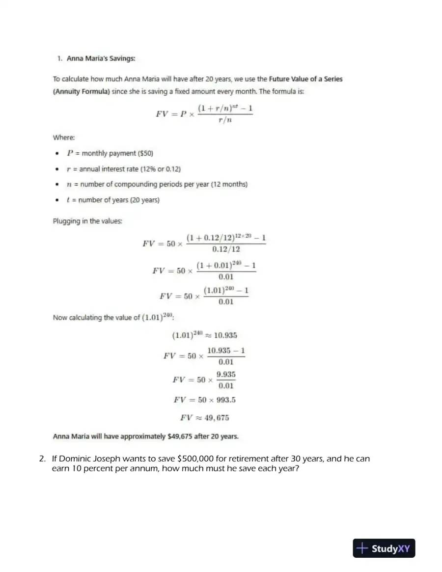 Finance 301 Time Value of Money and Investment Calculations: A Financial Analysis Assignment, page 3