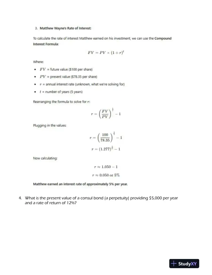 Finance 301 Time Value of Money and Investment Calculations: A Financial Analysis Assignment, page 5