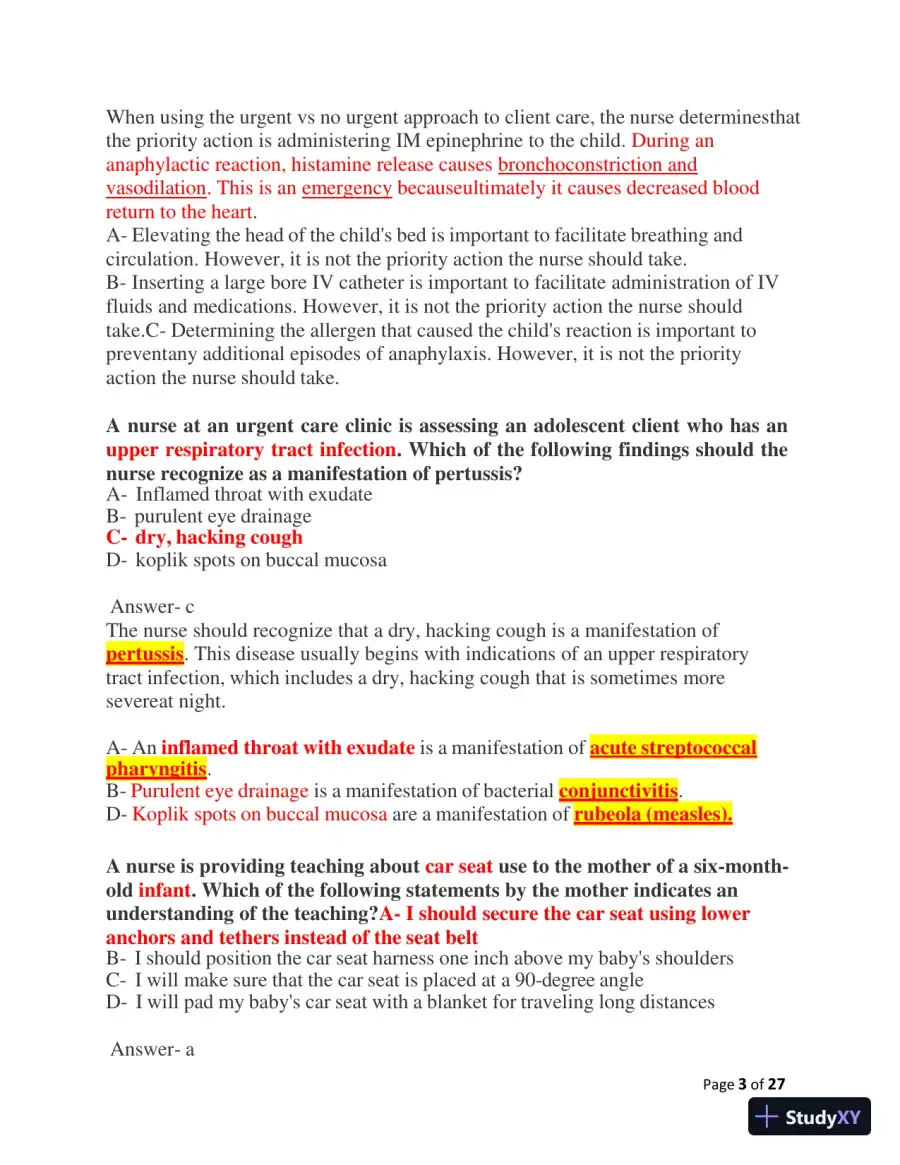2023-2024 ATI Peds Proctored Final Exam with Answers (60 Solved Questions), page 13