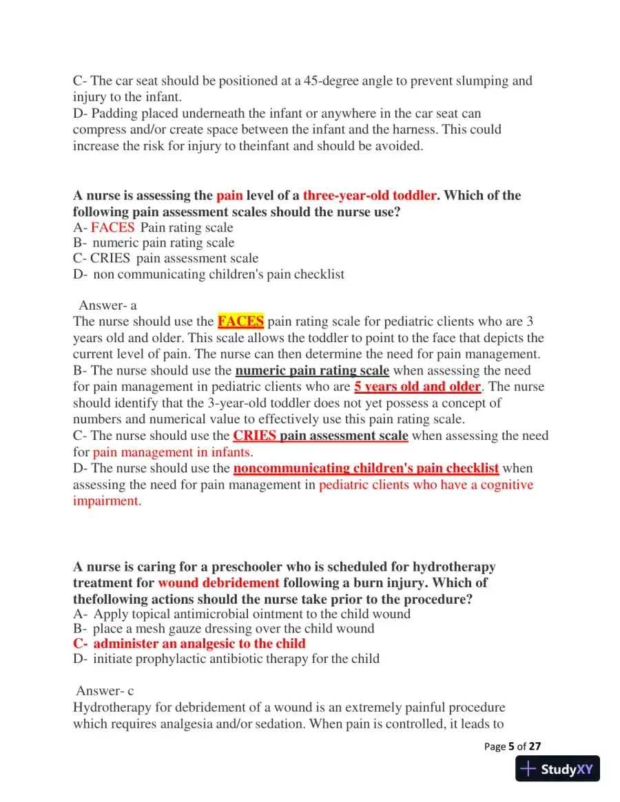 2023-2024 ATI Peds Proctored Final Exam with Answers (60 Solved Questions), page 15