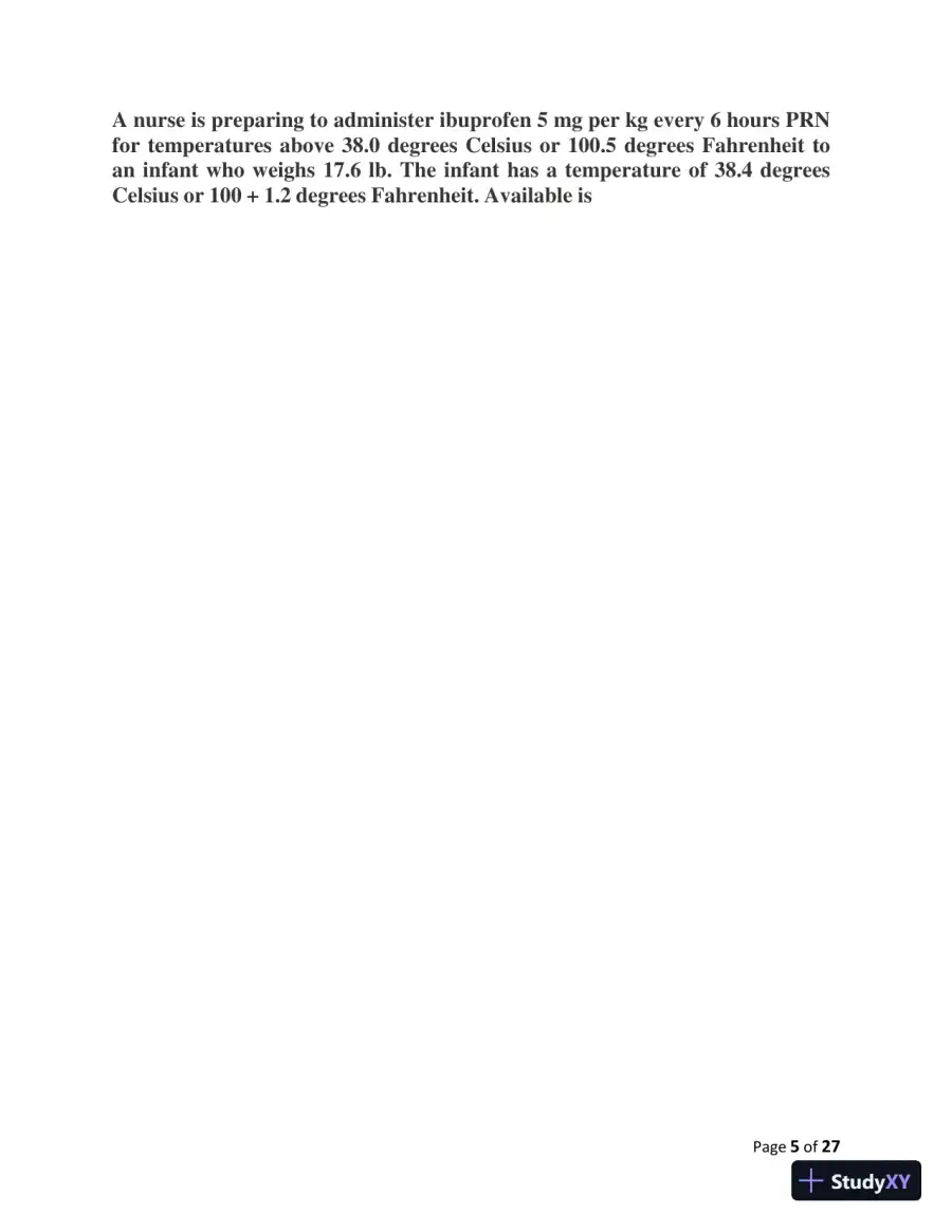 2023-2024 ATI Peds Proctored Final Exam with Answers (60 Solved Questions), page 6