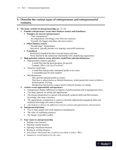 Small Business Management, Sixth Canadian Edition Solution Manual - Page 10 preview image