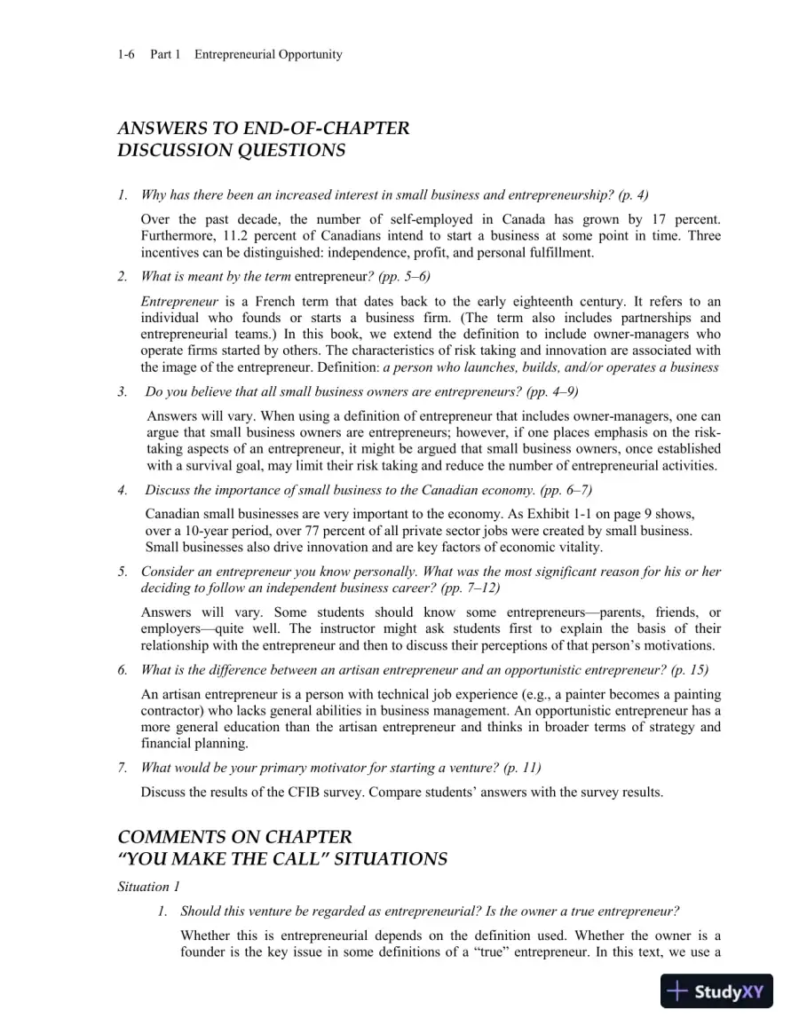 Small Business Management, Sixth Canadian Edition Solution Manual, page 12