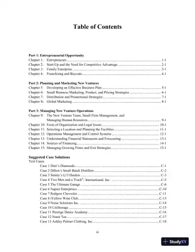 Small Business Management, Sixth Canadian Edition Solution Manual - Page 3 preview image