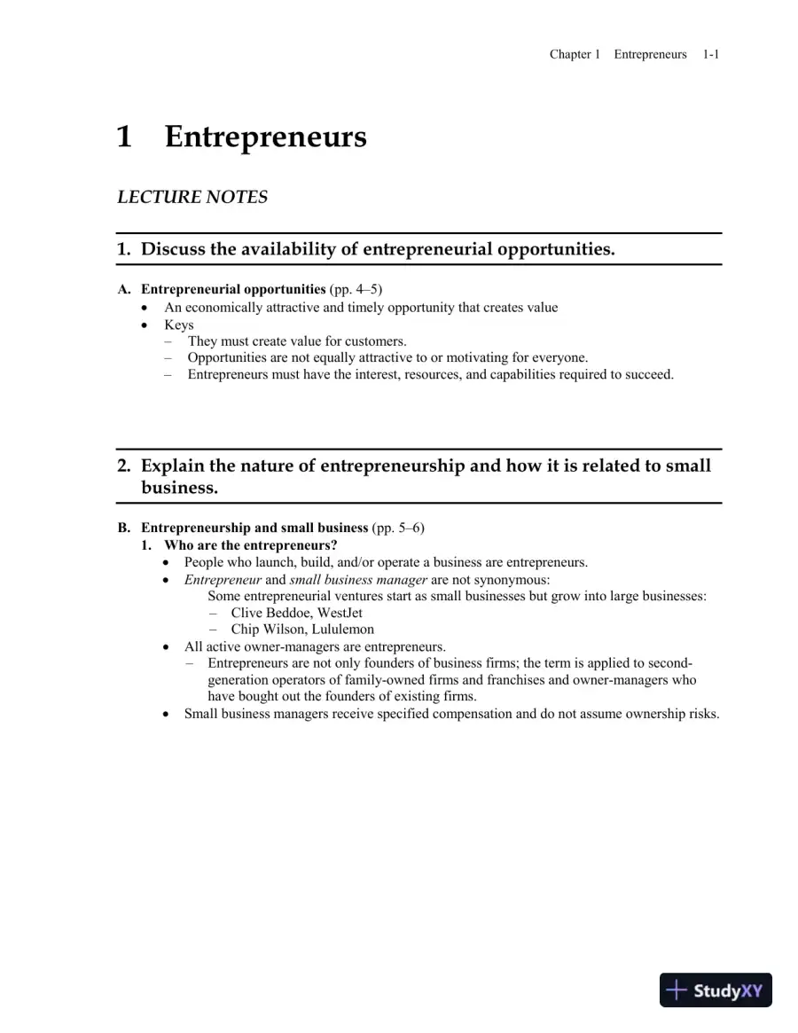 Small Business Management, Sixth Canadian Edition Solution Manual, page 7
