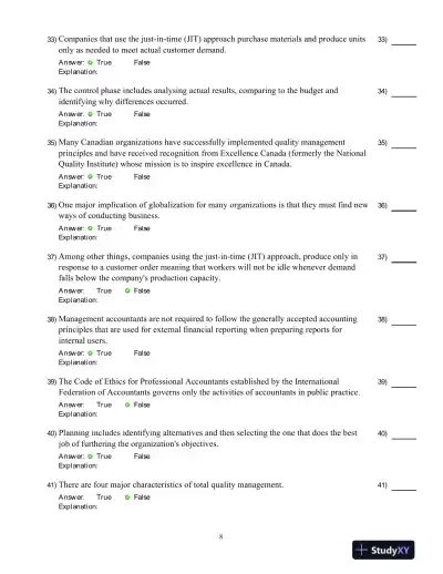 Introduction To Managerial Accounting, Fifth Canadian Edition Test Bank - Page 9 preview image