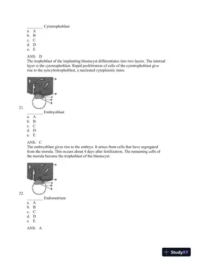 The Developing Human: Clinically Oriented Embryology, 9th Edition Test Bank - Page 10 preview image