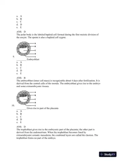 The Developing Human: Clinically Oriented Embryology, 9th Edition Test Bank - Page 5 preview image