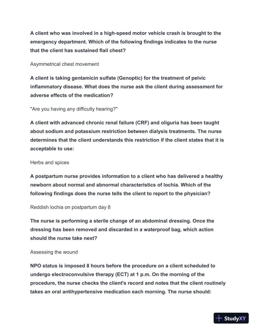 2024-2025 NCLEX Review Study Guide 4 with Answers (52 Solved Questions), page 3