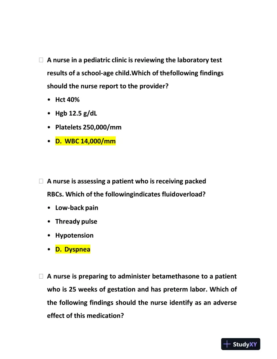 2023-2024 ATI RN Clinical Analysis Comprehensive Predictor Exam With Answers (173 Solved Questions), page 5