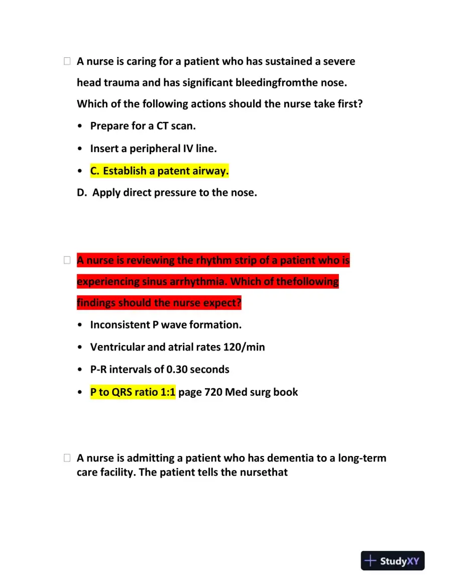 2023-2024 ATI RN Clinical Analysis Comprehensive Predictor Exam With Answers (173 Solved Questions), page 9