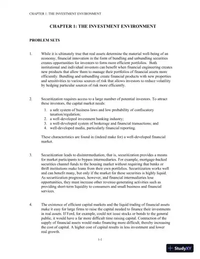 Solution Manual For Investments, 12th Edition - Page 1 preview image