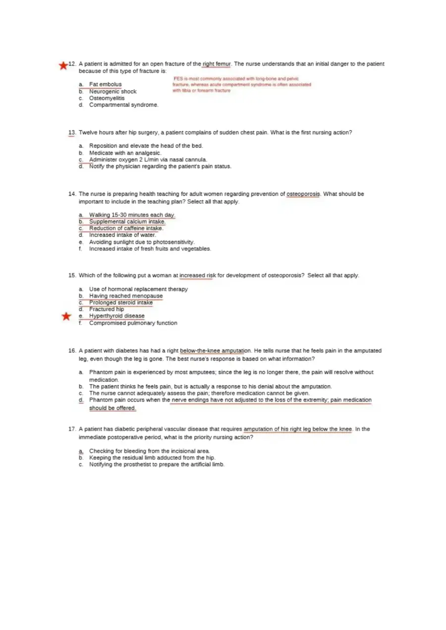 Musculoskeletal NCLEX Questions, page 3