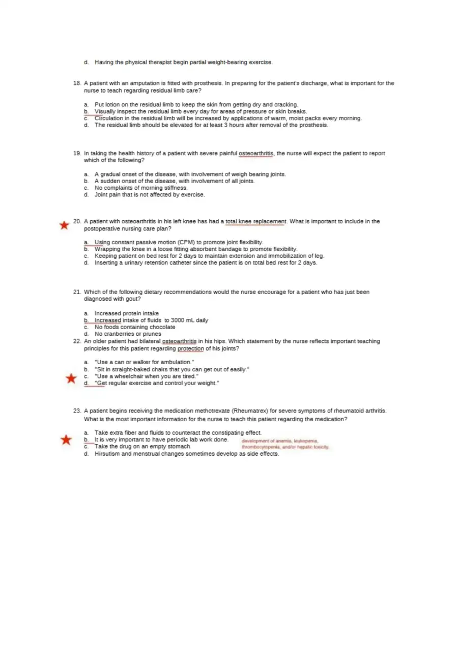Musculoskeletal NCLEX Questions, page 4