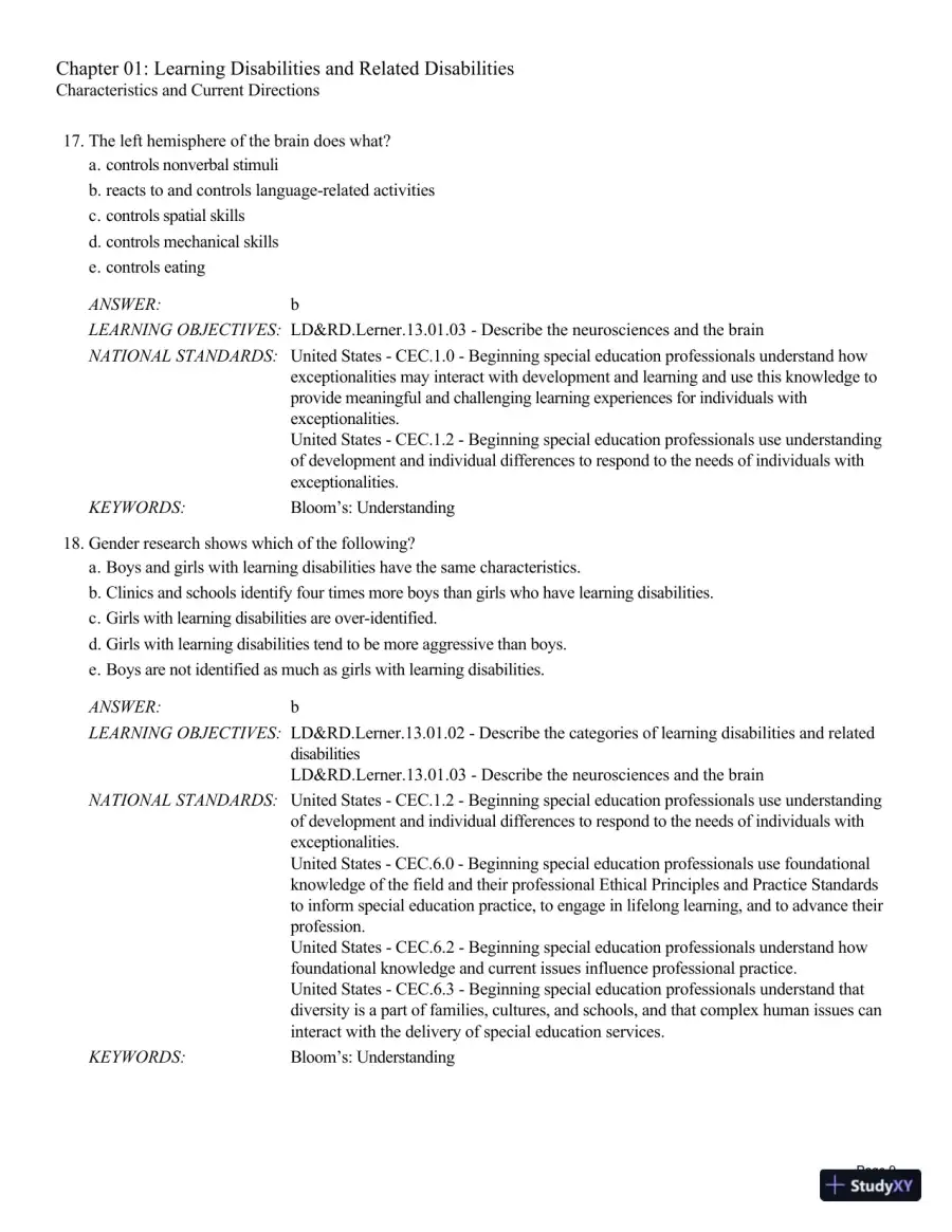 Test Bank For Learning Disabilities and Related Disabilities: Strategies for Success 13th Edition Test Bank, page 10