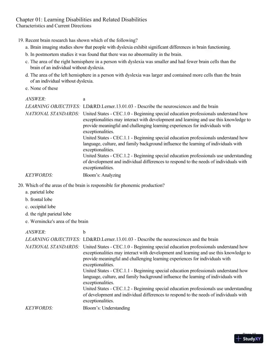 Test Bank For Learning Disabilities and Related Disabilities: Strategies for Success 13th Edition Test Bank, page 11