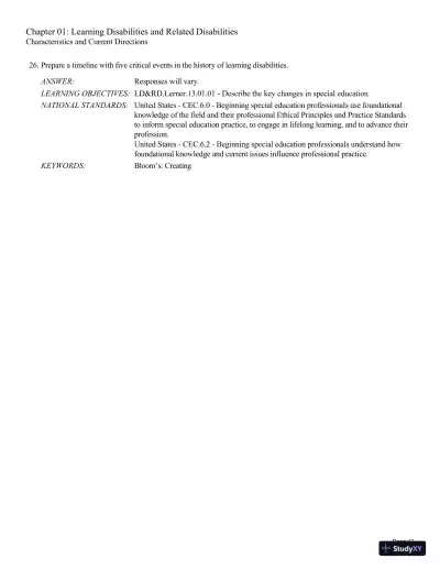 Test Bank For Learning Disabilities and Related Disabilities: Strategies for Success 13th Edition Test Bank - Page 14 preview image