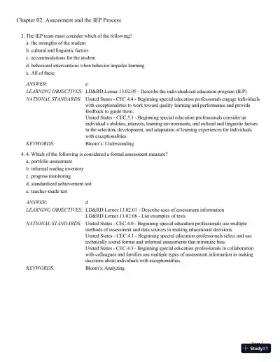 Test Bank For Learning Disabilities and Related Disabilities: Strategies for Success 13th Edition Test Bank - Page 16 preview image