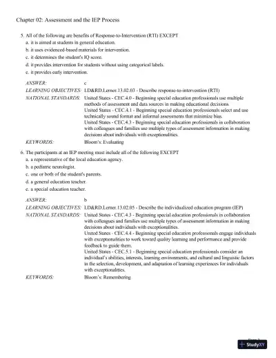 Test Bank For Learning Disabilities and Related Disabilities: Strategies for Success 13th Edition Test Bank - Page 17 preview image