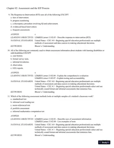 Test Bank For Learning Disabilities and Related Disabilities: Strategies for Success 13th Edition Test Bank - Page 19 preview image