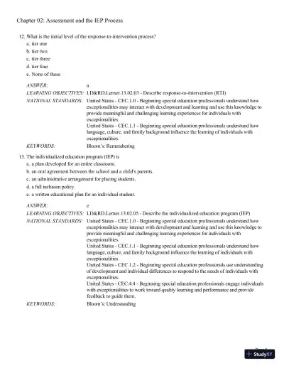 Test Bank For Learning Disabilities and Related Disabilities: Strategies for Success 13th Edition Test Bank - Page 20 preview image