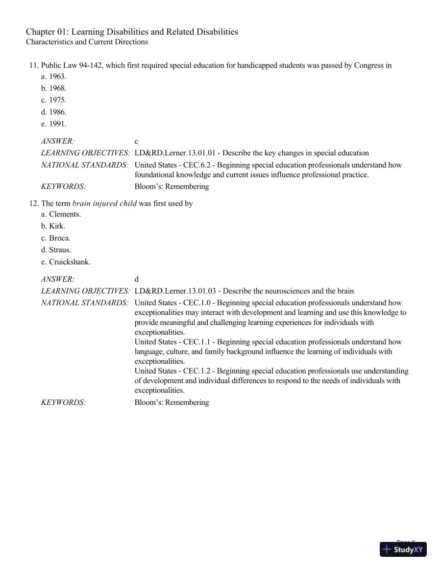 Test Bank For Learning Disabilities and Related Disabilities: Strategies for Success 13th Edition Test Bank, page 7