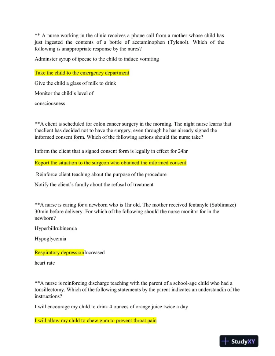 2019 ATI Nutrition Proctored Exam with Answers (62 Solved Questions), page 13