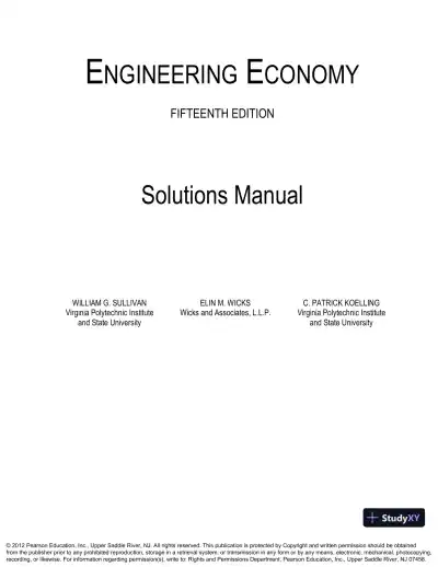 Solution Manual For Engineering Economy, 15th Edition - Page 1 preview image