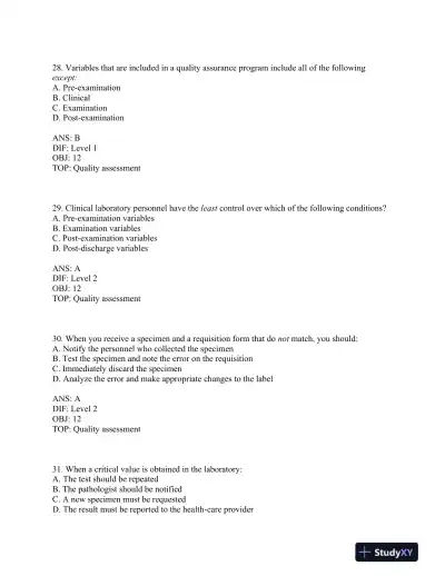 Urinalysis and Body Fluids 6th Edition Test Bank - Page 10 preview image