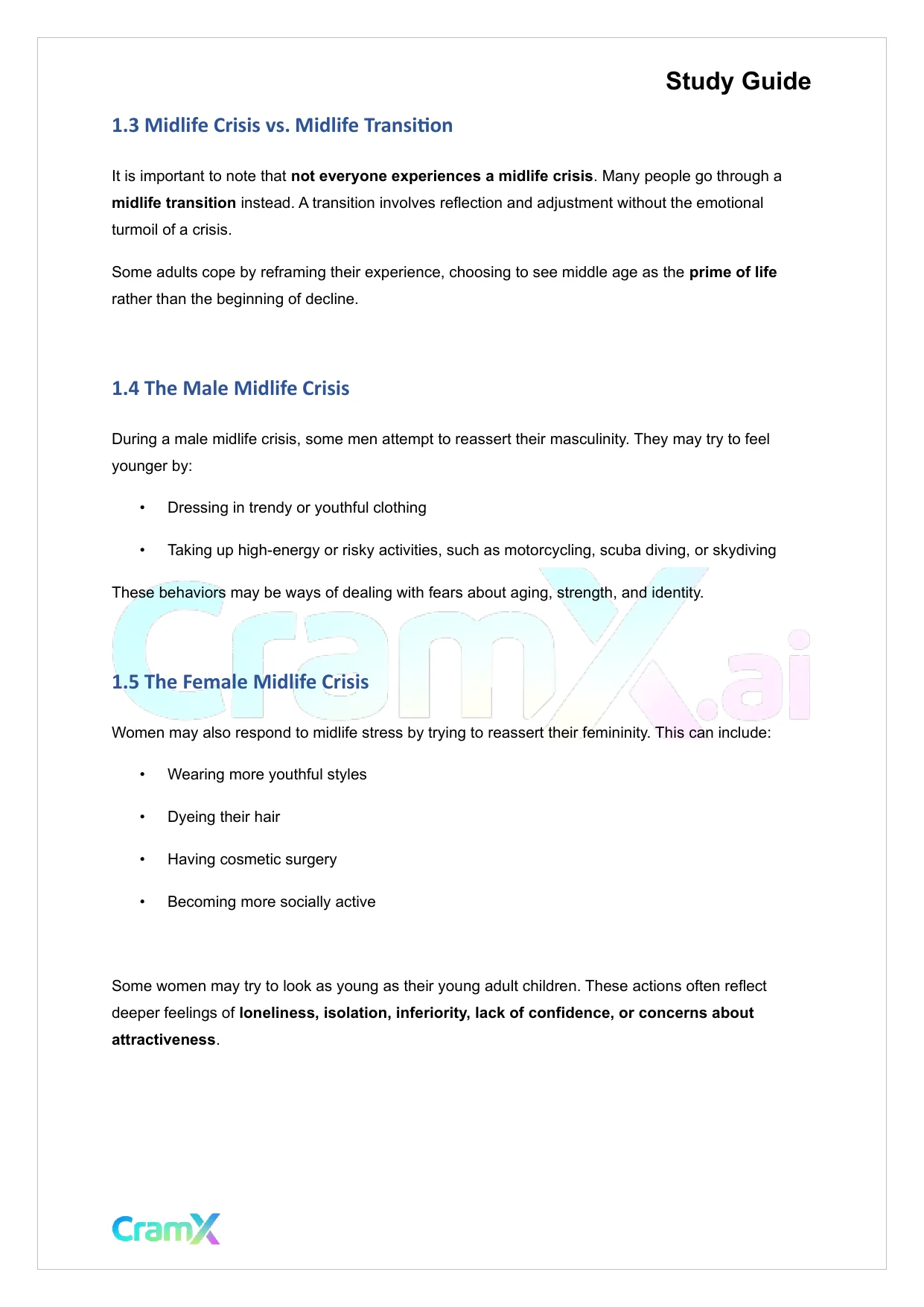 Developmental Psychology - Psychosocial Development Age 45–65 - Page 2 preview image