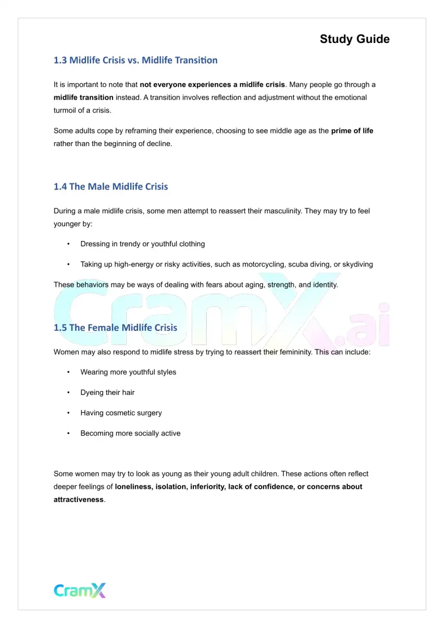 Developmental Psychology - Psychosocial Development Age 45–65, page 2