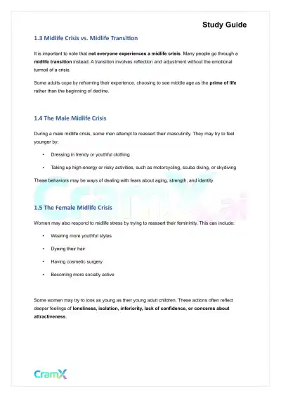 Developmental Psychology - Psychosocial Development Age 45–65 - Page 2 preview image