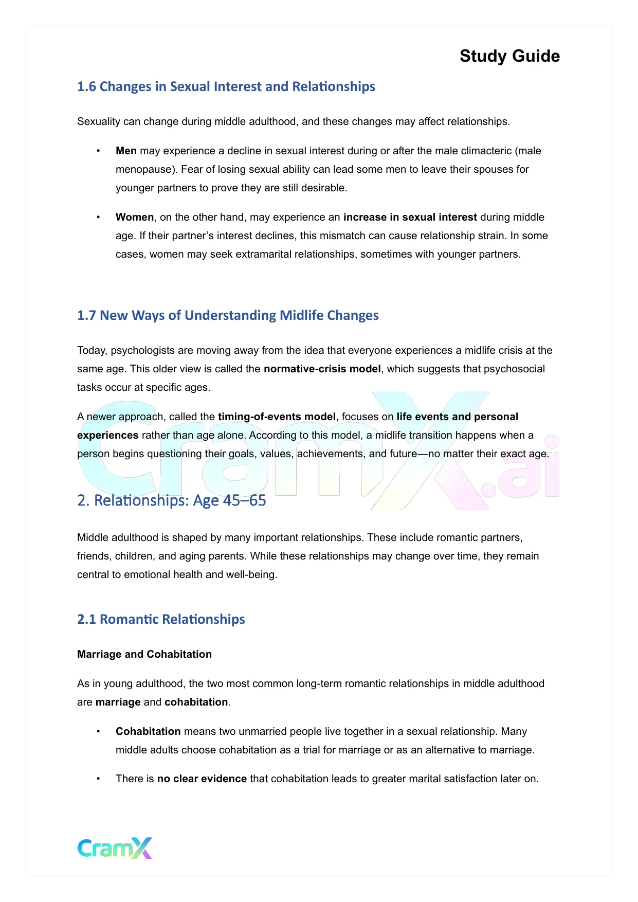 Developmental Psychology - Psychosocial Development Age 45–65 - Page 3 preview image
