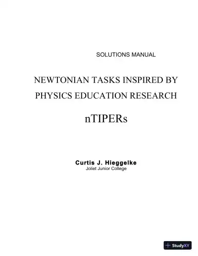 Solution Manual for Newtonian Tasks Inspired by Physics Education Research: nTIPERs, 1st Edition - Page 1 preview image