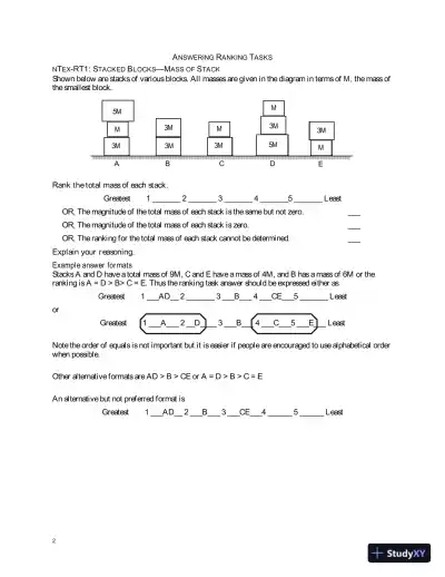 Solution Manual for Newtonian Tasks Inspired by Physics Education Research: nTIPERs, 1st Edition - Page 4 preview image