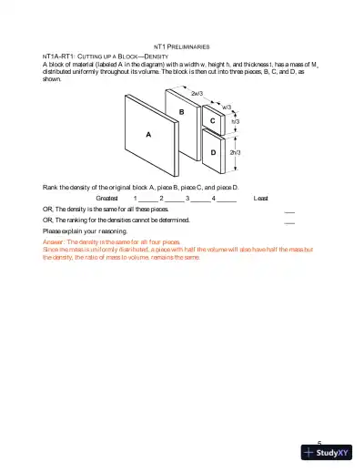 Solution Manual for Newtonian Tasks Inspired by Physics Education Research: nTIPERs, 1st Edition - Page 7 preview image