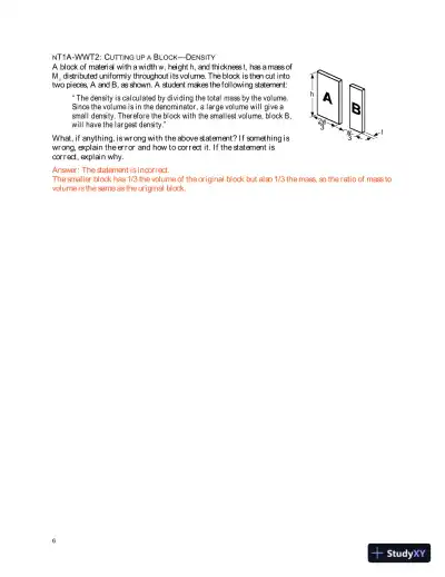 Solution Manual for Newtonian Tasks Inspired by Physics Education Research: nTIPERs, 1st Edition - Page 8 preview image