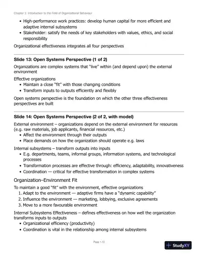 Lecture Notes for Canadian Organizational Behaviour, 10th Edition - Page 11 preview image