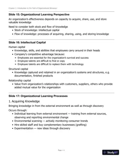 Lecture Notes for Canadian Organizational Behaviour, 10th Edition - Page 12 preview image