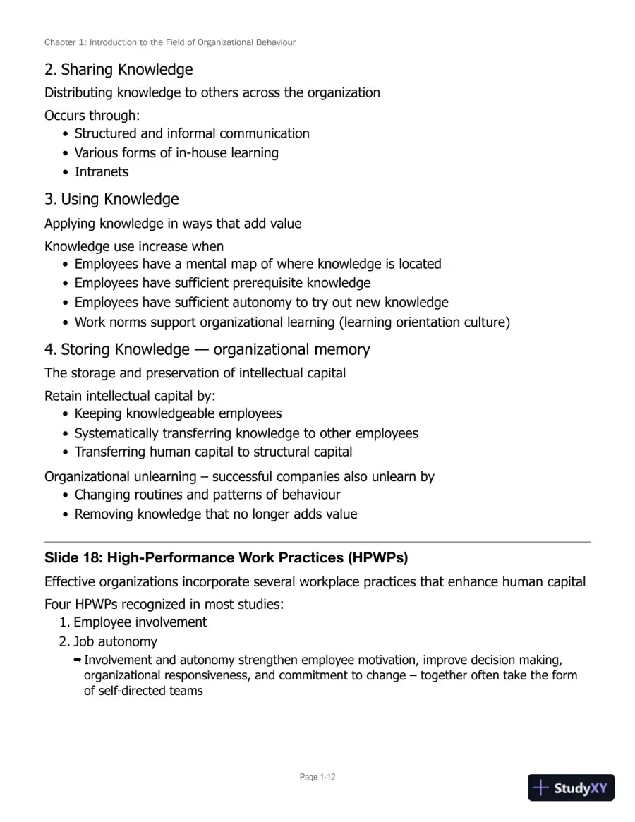 Lecture Notes for Canadian Organizational Behaviour, 10th Edition, page 13