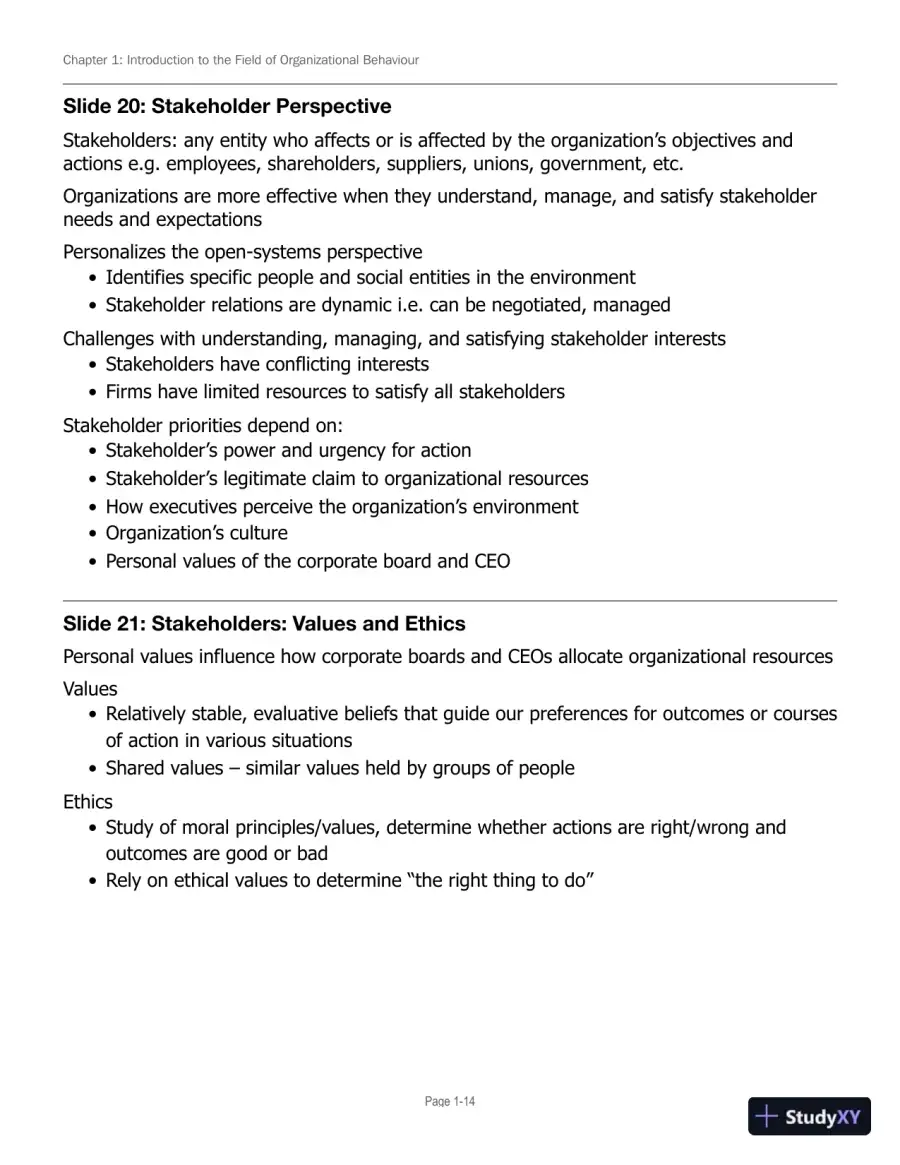 Lecture Notes for Canadian Organizational Behaviour, 10th Edition, page 15