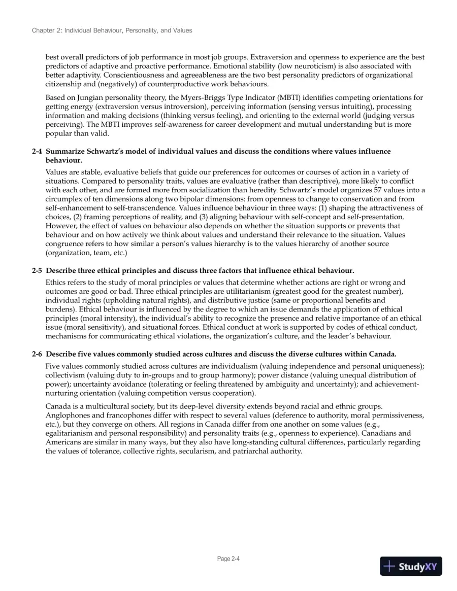 Lecture Notes for Canadian Organizational Behaviour, 10th Edition, page 20
