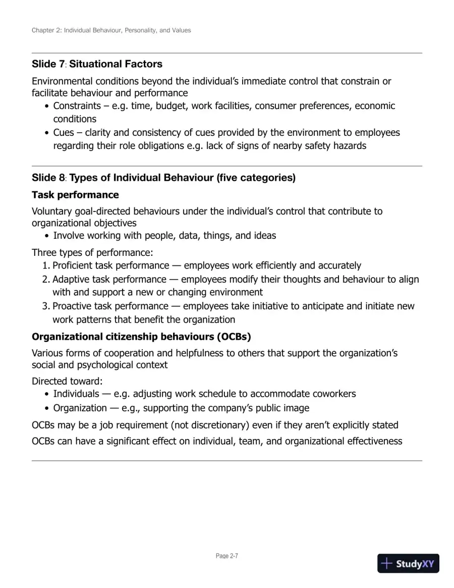 Lecture Notes for Canadian Organizational Behaviour, 10th Edition, page 23