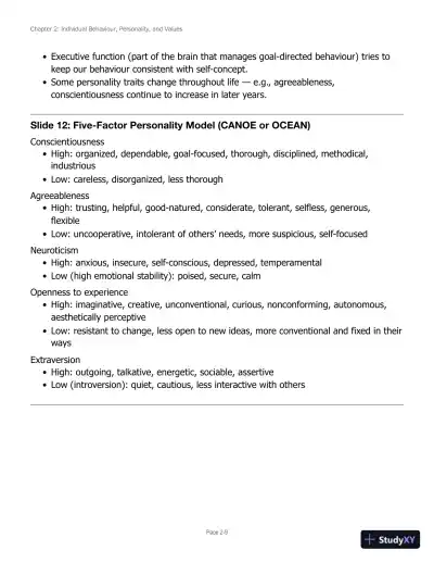 Lecture Notes for Canadian Organizational Behaviour, 10th Edition - Page 25 preview image