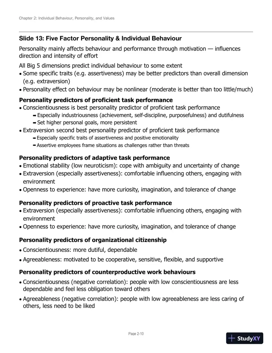 Lecture Notes for Canadian Organizational Behaviour, 10th Edition, page 26